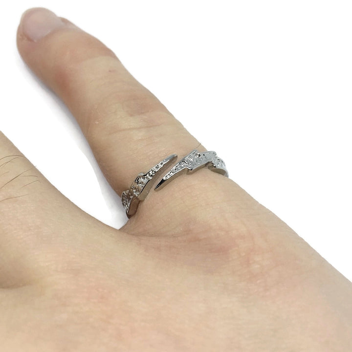 Lightning Iced-Style Band Ring-0