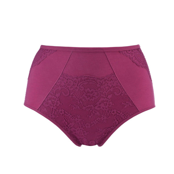 Fuchsia - High Waisted Silk & Organic Cotton Full Brief by Juliemay Lingerie