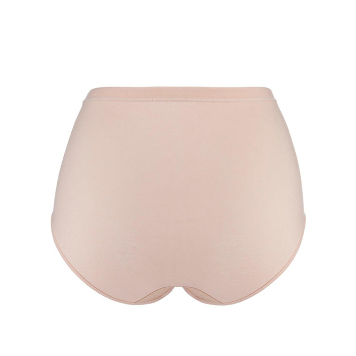 Marrow-High Waisted Silk & Organic Cotton Full Brief in Pink Champagne-1