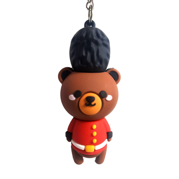 3D PVC Keyring - Arthur the Bear London Guardsman KEY295-0