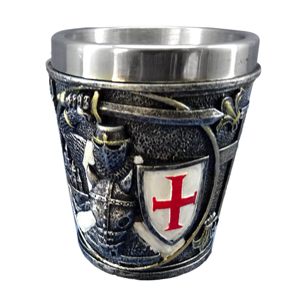 Decorative Shot Glass - Medieval Knight with White & Red Shield KN227-0