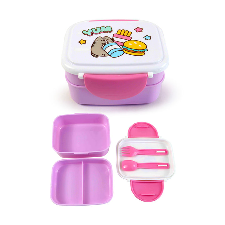 Bento Clip Lock Lunch Box with Cutlery - Pusheen the Cat Foodie LBOX116-0