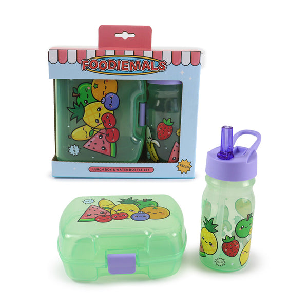 Lunch Box & Water Bottle Set - Foodiemals LBSET03-0