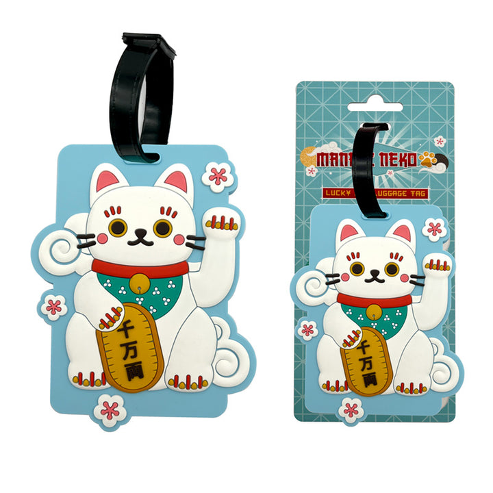 PVC Luggage Tag - Maneki Neko Lucky Cat LUT41 by Puckator