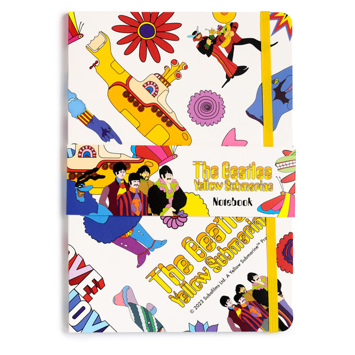 Recycled Paper A5 Lined Notebook - The Beatles Yellow Submarine White MEMO108 by Puckator