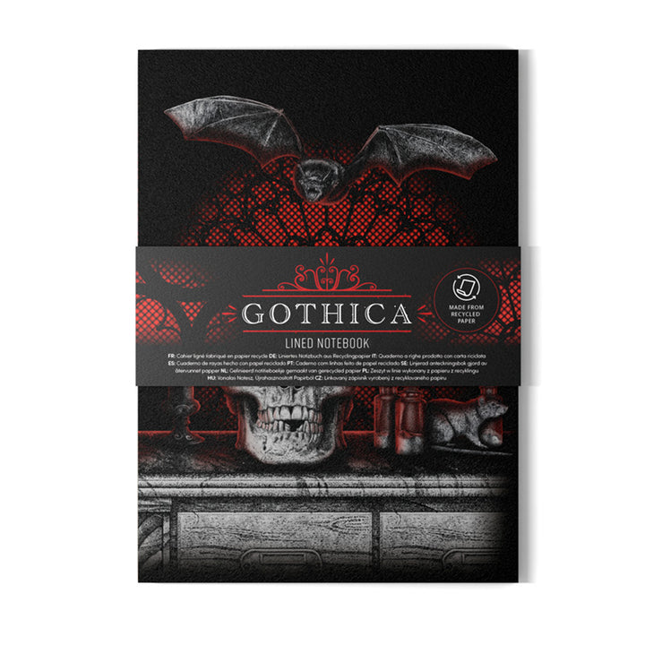 Recycled Paper A5 Lined Notebook - Gothica MEMO126 by Puckator