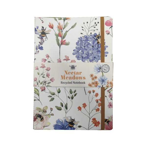 Recycled Paper A5 Lined Notebook with Elastic - Nectar Meadows MEMO135-0