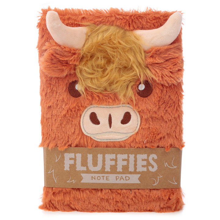 Fluffy Plush A5 Notebook - Highland Coo Cow MEMO77 by Puckator