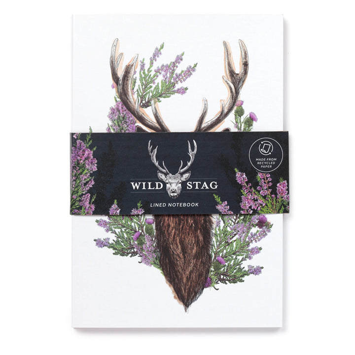 Recycled Paper A5 Lined Notebook - Wild Stag MEMO96 by Puckator