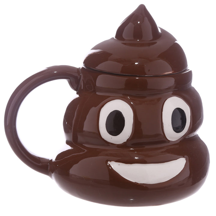 Fun Collectable Ceramic Poop with Lid Emotive Mug MUG240 by Puckator