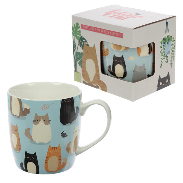 Collectable Porcelain Mug - Feline Fine Cat Design MUG266 by Puckator