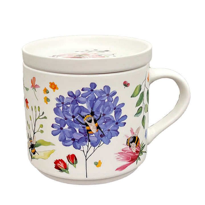 Porcelain Mug & Coaster Lid Set - Nectar Meadows MUGC34 by Puckator