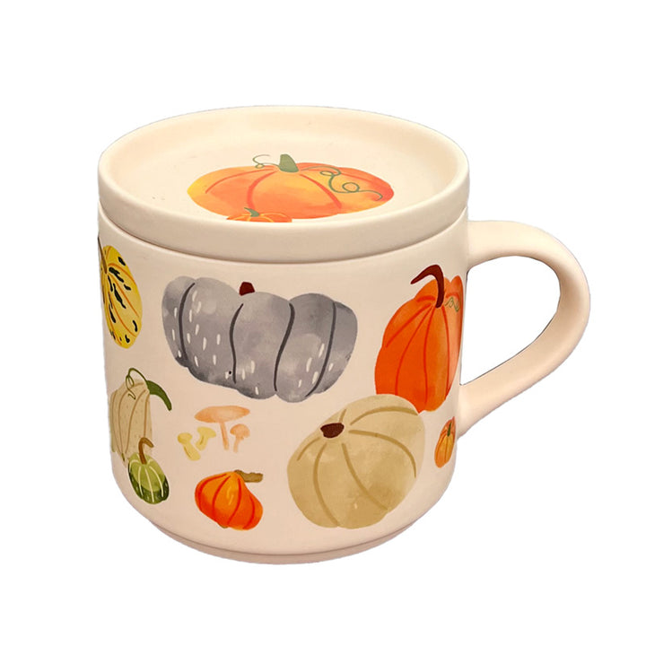 Porcelain Mug & Coaster Lid Set - Autumn Harvest MUGC40 by Puckator