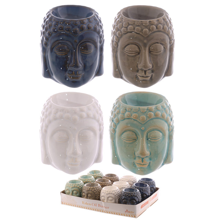 Ceramic Crackled Glaze Buddha Head Oil Burner OB228-0