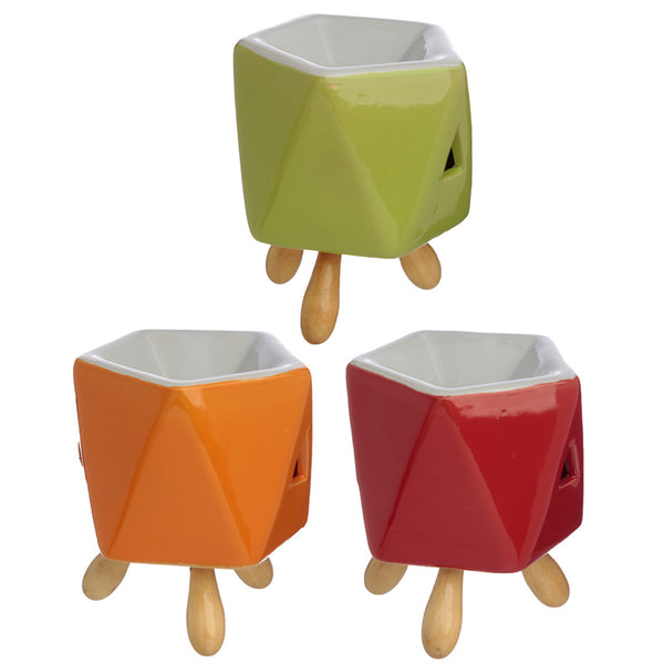 Ceramic Abstract Bold Colours Eden Oil Burner with Feet OB340 by Puckator