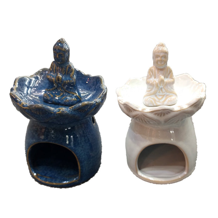 Porcelain Oil Burner - Eden Thai Buddha Lotus Flower OB417 by Puckator