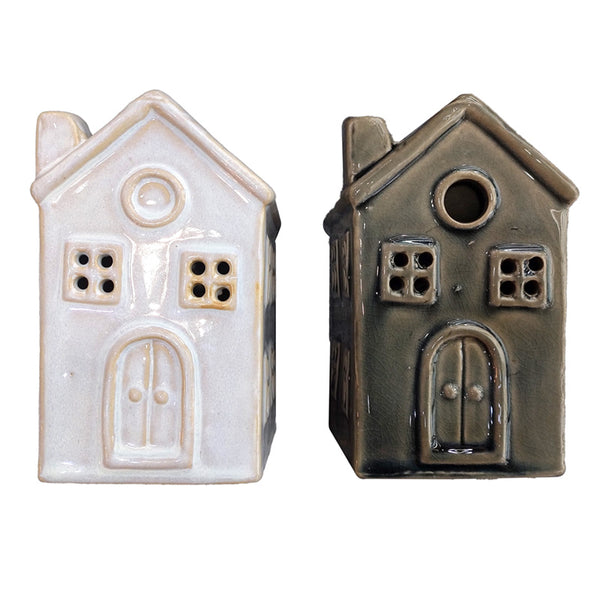 Porcelain Oil Burner - Eden House Shaped OB419-0