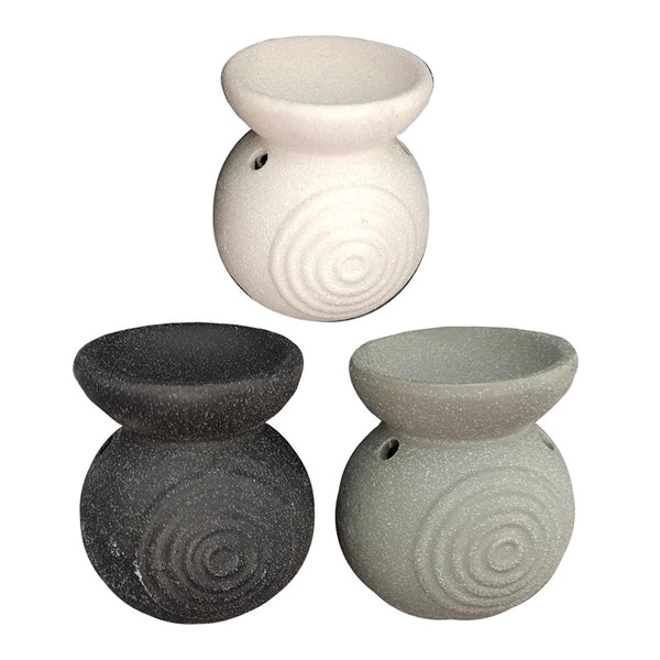 Porcelain Small Oil Burner - Eden Speckled Spiral OB422-0
