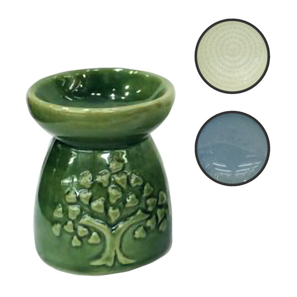 Porcelain Small Oil Burner - Eden Tree Motif OB425-0