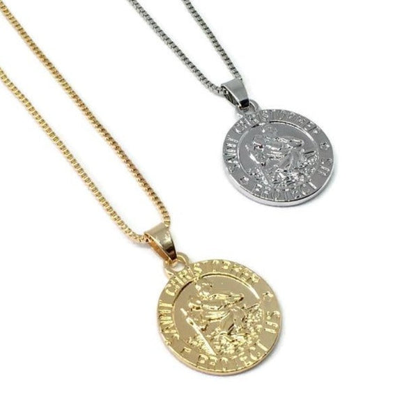 St Christopher Safe Travels Necklace-0