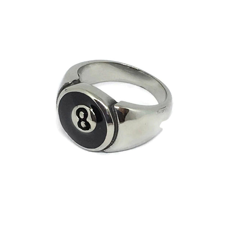 Gifts From The Crypt - Lucky 8 Ball Steel Ring-2