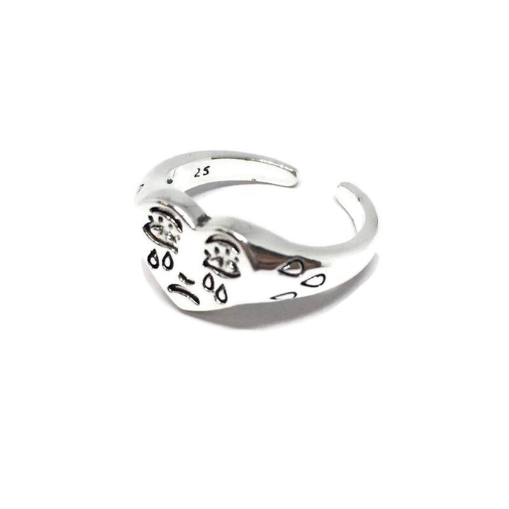 Gifts From The Crypt - Crying Love Heart Band Ring-2