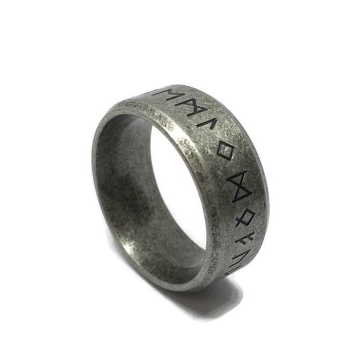 Nordic Inscription Band Ring by Gifts From The Crypt