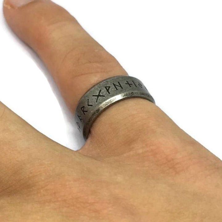 Nordic Inscription Band Ring by Gifts From The Crypt