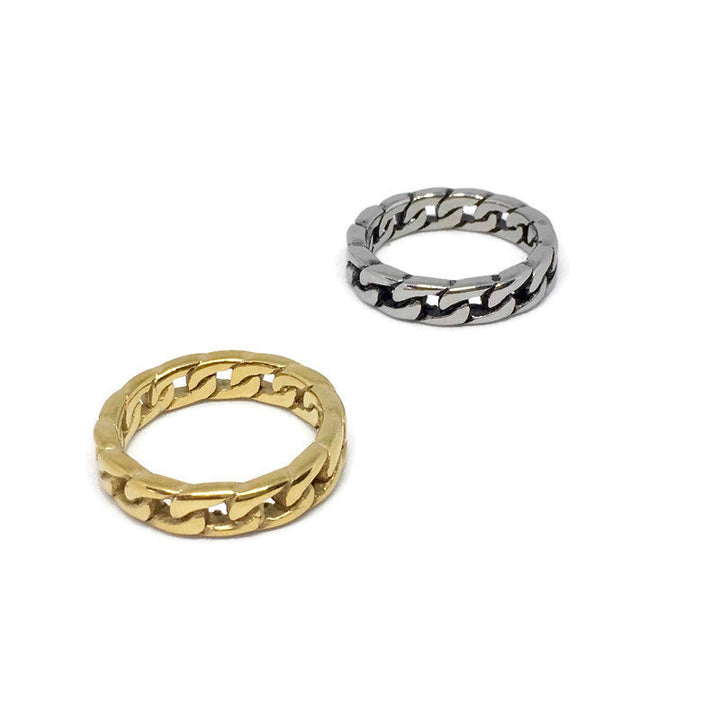 Gifts From The Crypt - Curb Chain Steel Band Ring-2