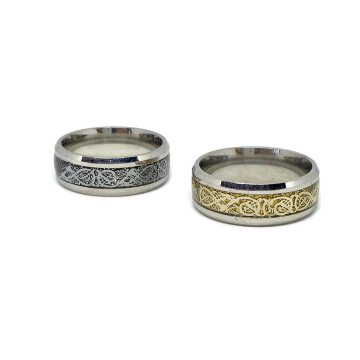 Nordic Dragon Pattern Band Ring by Gifts From The Crypt