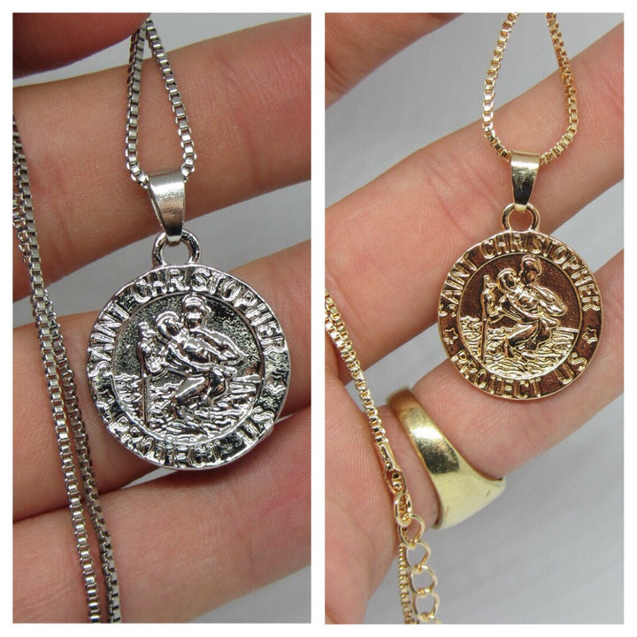 St Christopher Safe Travels Necklace-3