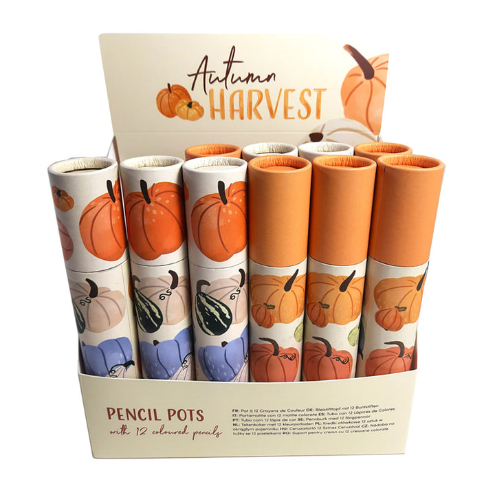 Fun Kids Large Colouring Pencil Tube - Autumn Harvest PCASE85-0