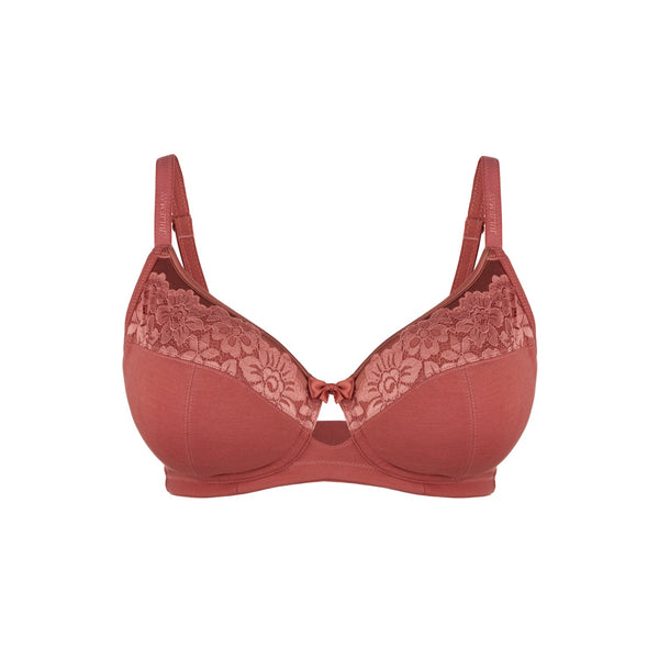 Rosie - Silk & Organic Cotton Lace Full Cup Wireless Bra-0