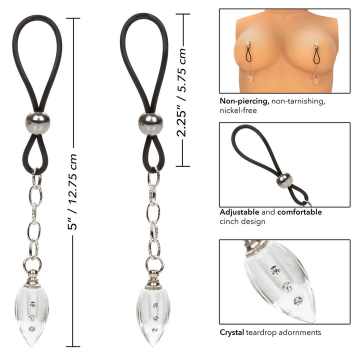 Nipple Play NonPiercing Nipple Jewellery Crystal Teardrop by California Exotic