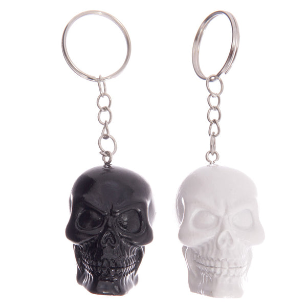 Novelty Keyring - Black and White Skull SK189 by Puckator