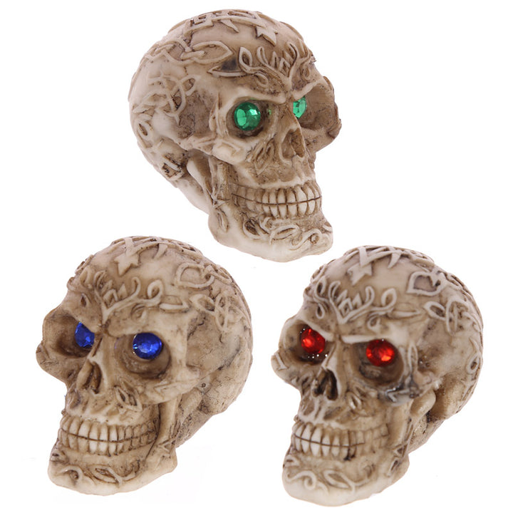 Mini Gothic Skull Decoration with Gem Eyes SK243-0