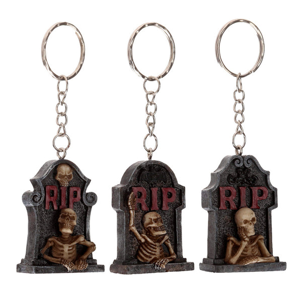 Novelty Keyring - Skeleton RIP Tombstone SK380 by Puckator