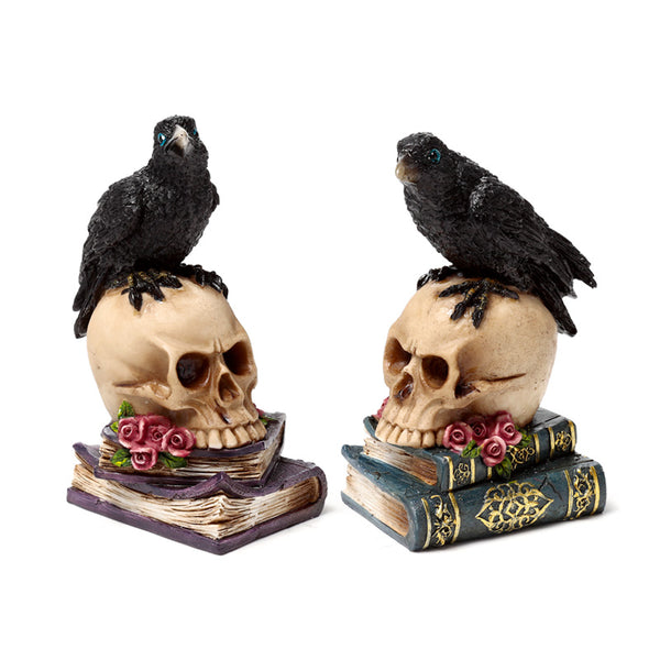 Decorative Ornament - Crow on Skull & Books SK392-0