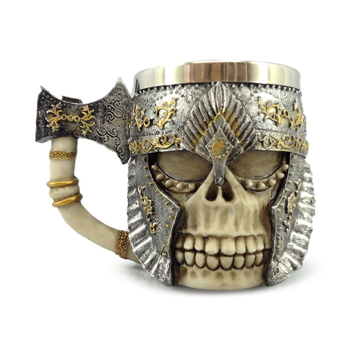 Decorative Tankard - Axe Handle Armoured Skull SK394-0