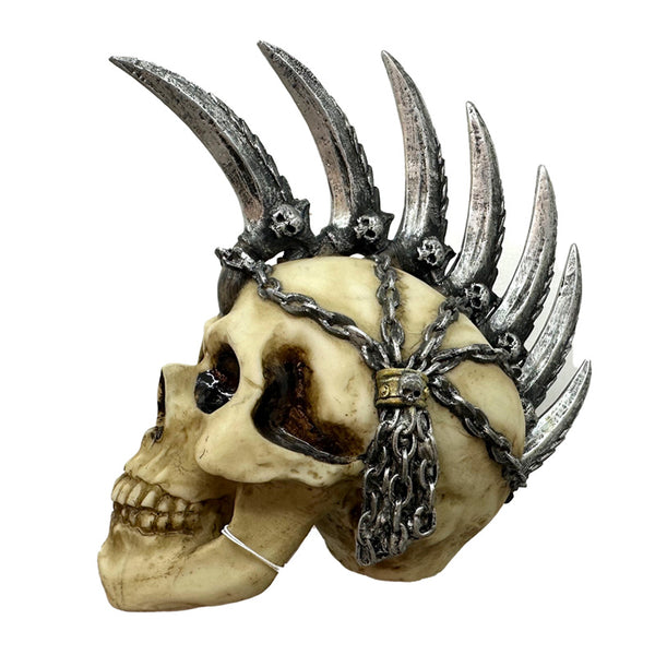 Decorative Ornament - Punk Skull with Chains & Blades Mohican SK398-0