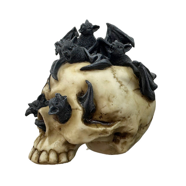 Decorative Ornament - Skull with Bats Crawling Inside SK400-0