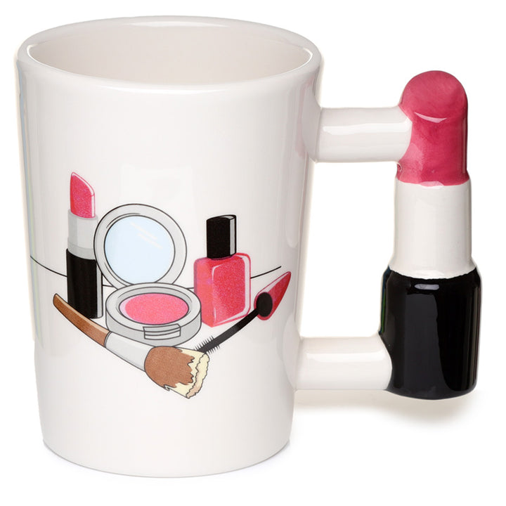 Fun Lipstick Shaped Handle Ceramic Mug SMUG107 by Puckator