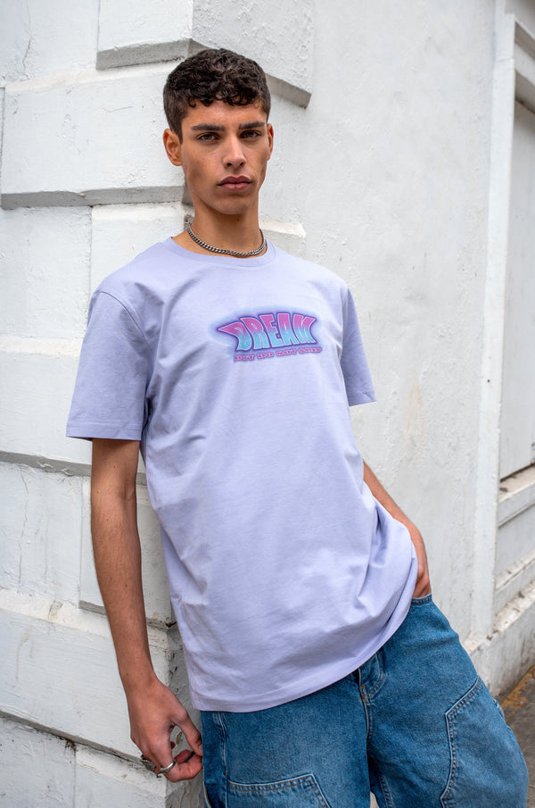 Short Sleeved T-shirt in Lilac With Neon Dream Print-0