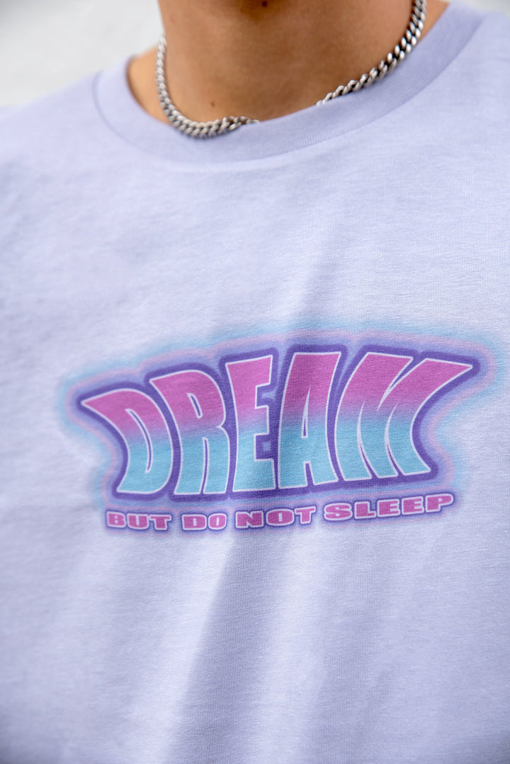 Short Sleeved T-shirt in Lilac With Neon Dream Print-2