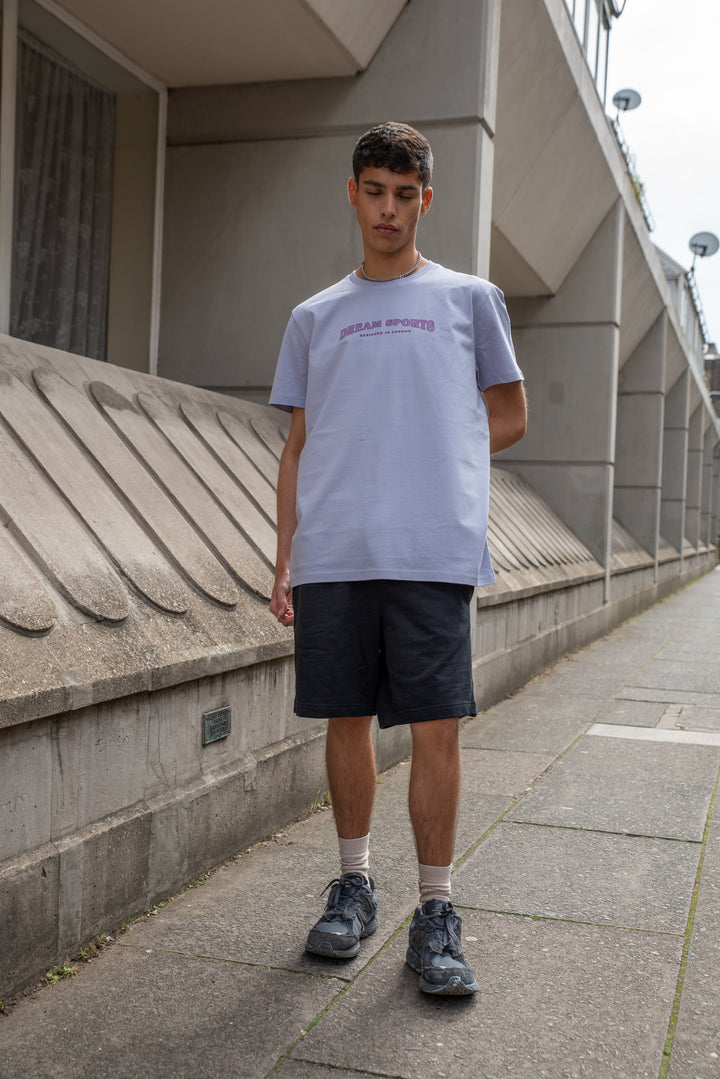 Short Sleeved T-shirt in Lilac With Dream Sports Print by Dreambutdonotsleep