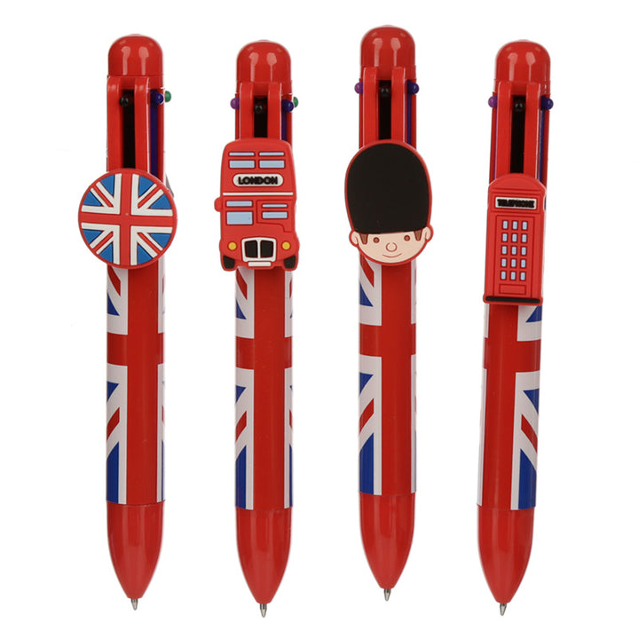 Multi Colour Pen (6 Colours) - Husinec Union Jack STA131-0