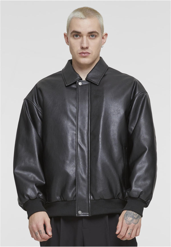 Synthetic Leather Blouson-0