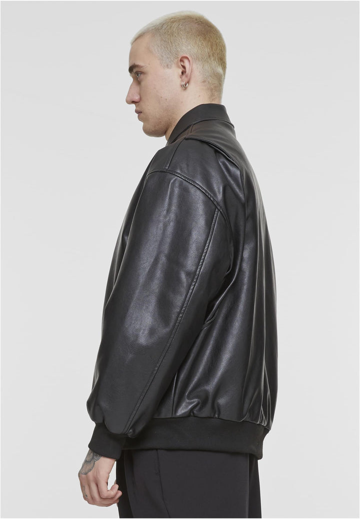 Synthetic Leather Blouson-1