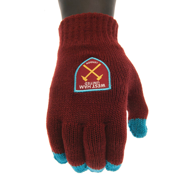 West Ham United FC Touchscreen Knitted Gloves Adults by Football>Premier League>West Ham United FC