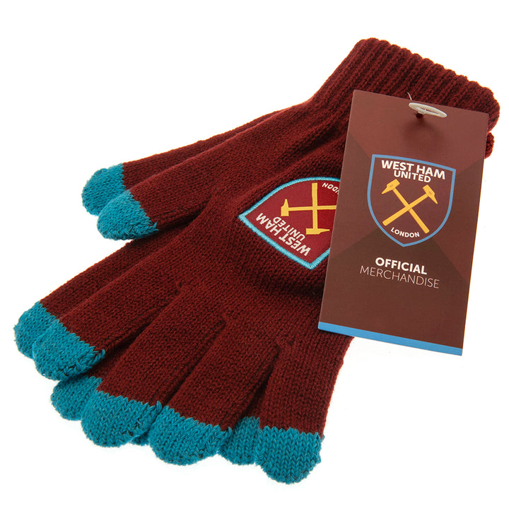 West Ham United FC Touchscreen Knitted Gloves Adults by Football>Premier League>West Ham United FC